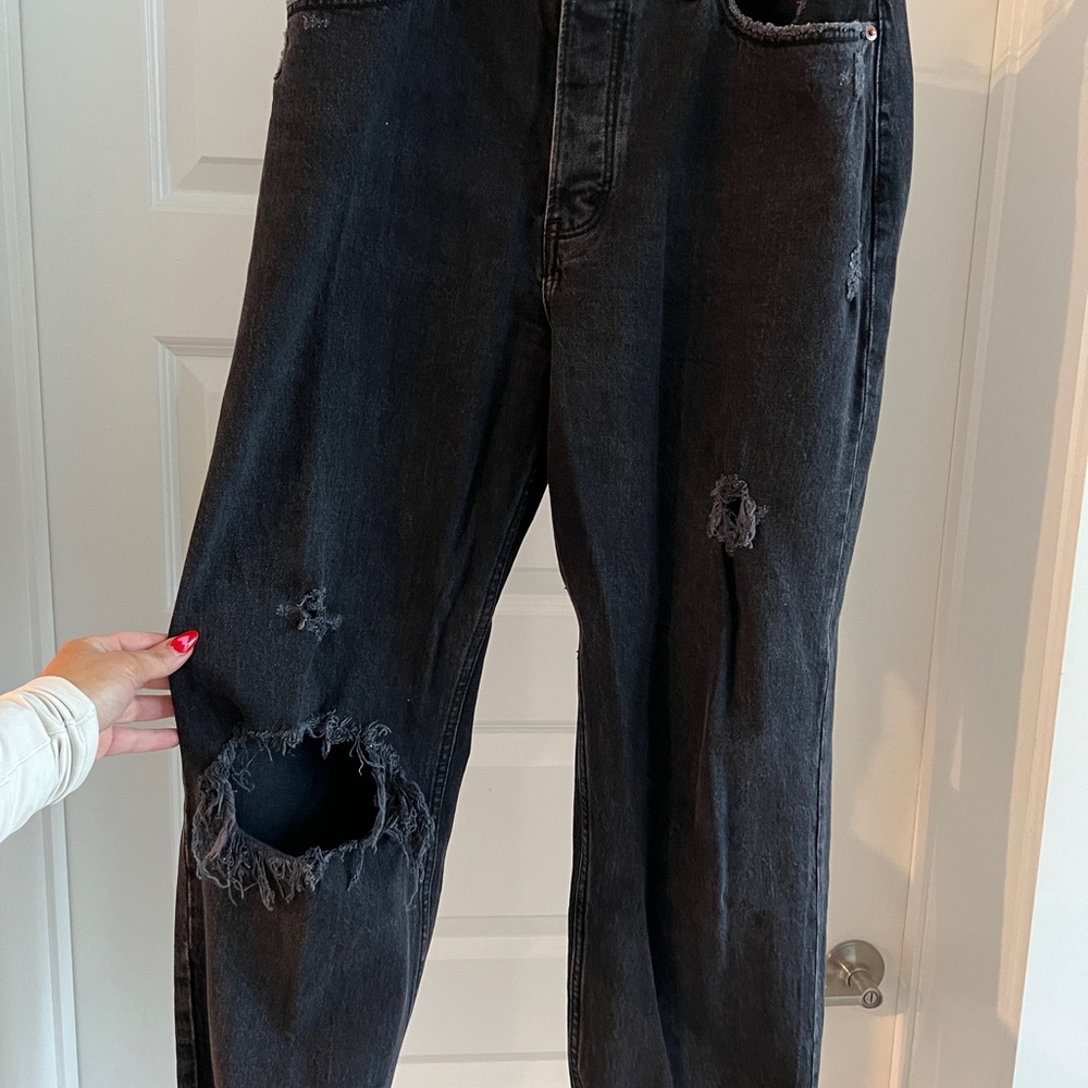 Abercrombie & Fitch the Dad High Rise distressed black, size 30
